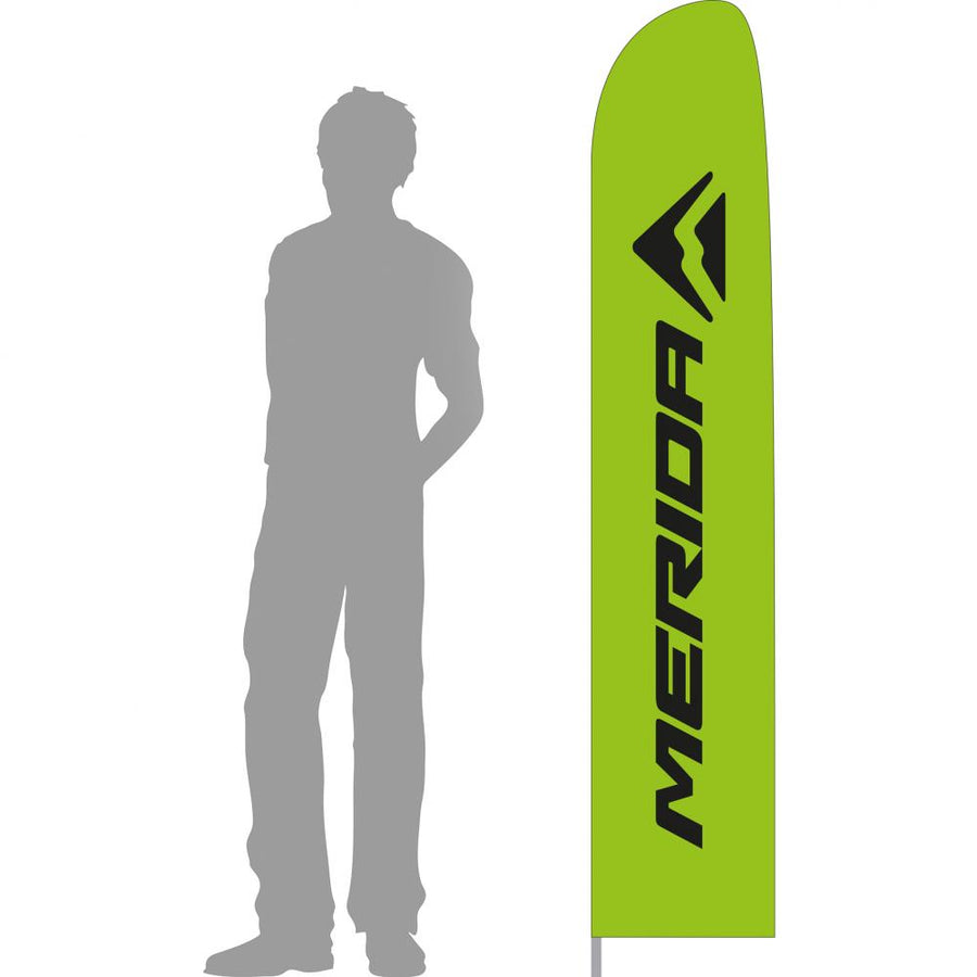 Merida Beach Flag MERIDA klein 300 cm Grün - auffällige Werbeflagge für Ihren Auftritt