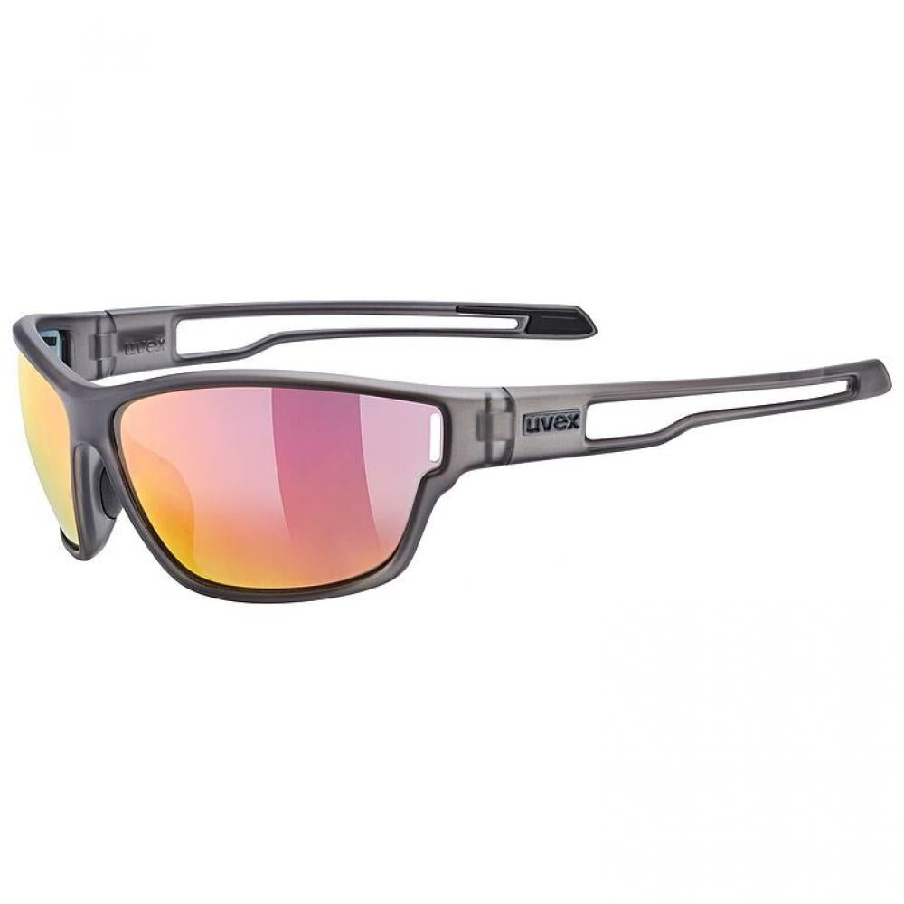 UVEX Sportstyle 806 Sportbrille smoke matt, bruchsicher & leicht, 100% UV-Schutz, für Radfahren, Outdoor & Alltag, verzerrungsfreie Sicht, hoher Tragekomfort