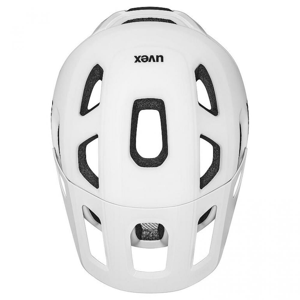 uvex react MIPS MTB-Helm white matt 56-59cm, mit MIPS-System für mehr Sicherheit, 14 Belüftungen, leicht, stoßfest, höhenverstellbar, ideal für Trail und Enduro