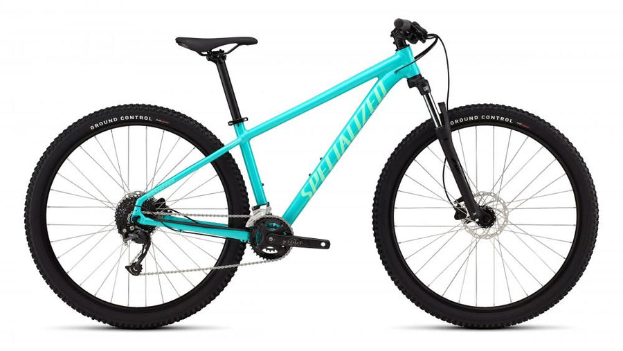 Specialized Rockhopper Base 29 MTB Hardtail - Größe M, Lagoon Blue Oasis, A1 Aluminium, Shimano 2x9, hydraulische Scheibenbremsen