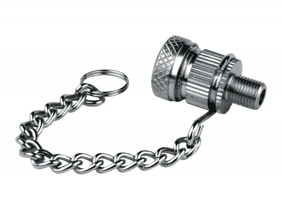 SKS MS-Reduziernippel für Schraderventil auf Dunlop/Sclaverand, praktischer Ventiladapter mit Kette, ermöglicht einfaches Aufpumpen mit kompatiblen Pumpen