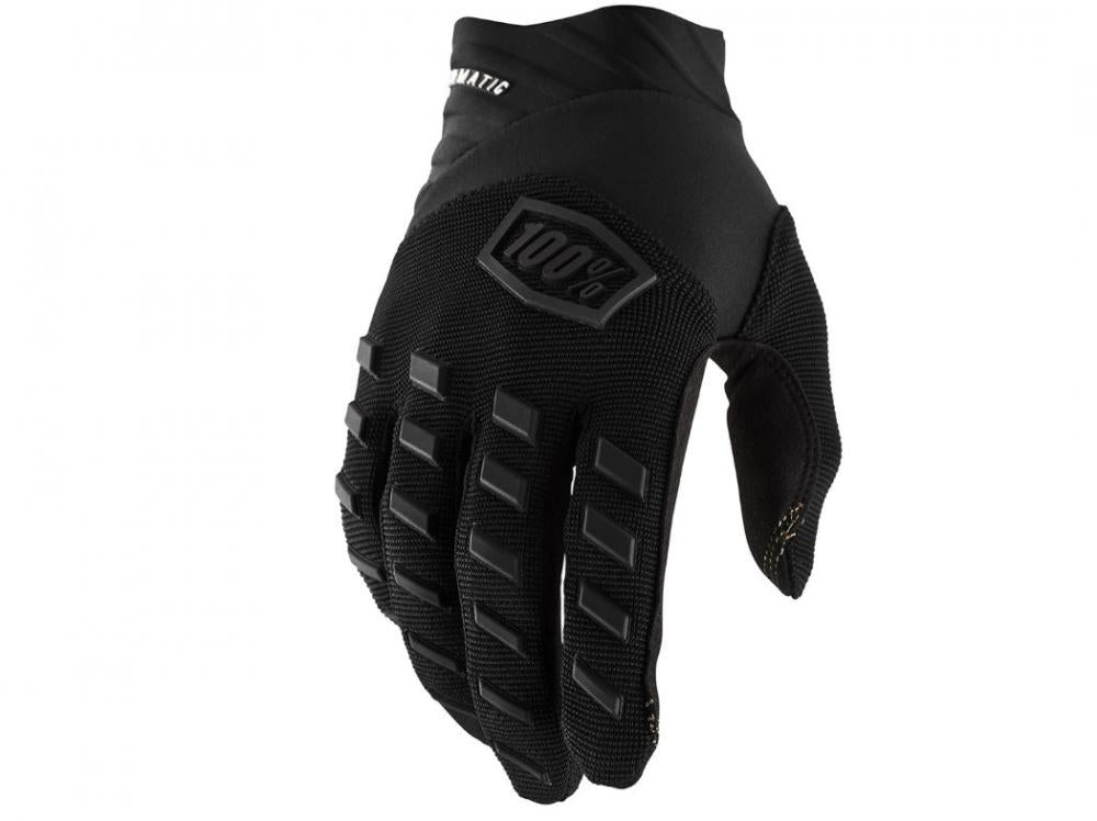 100% Airmatic Gloves S Black/Charcoal - robuster MTB-Handschuh mit Top-Grip