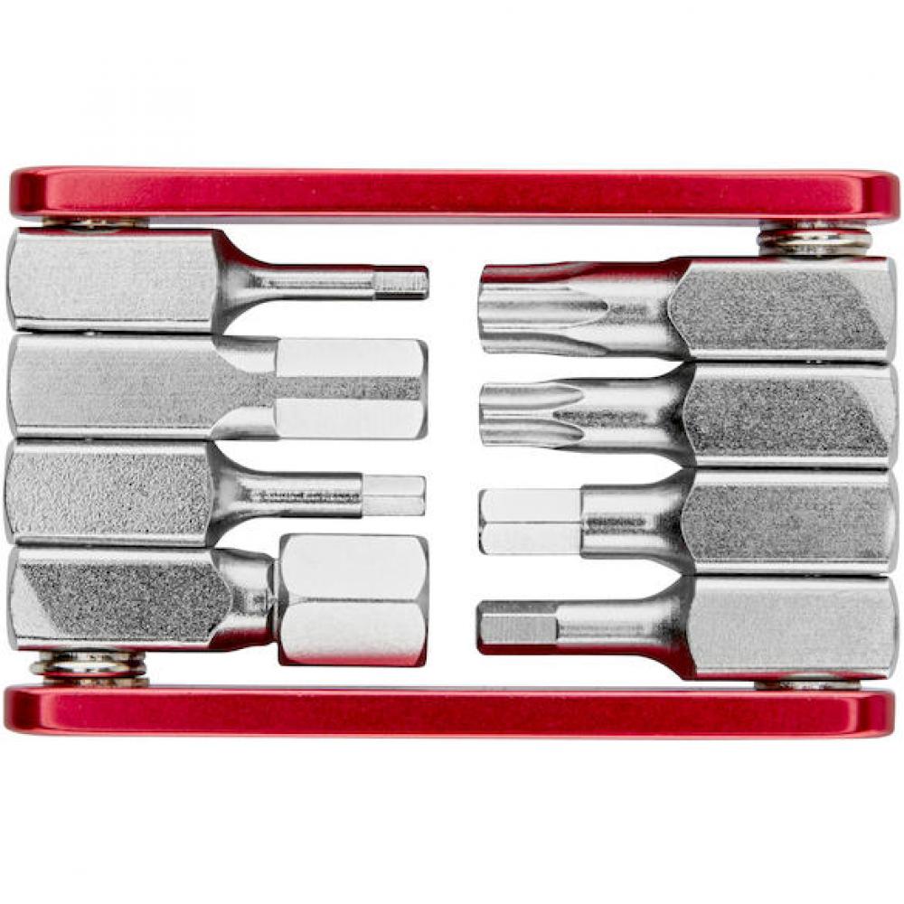 Procraft Werkzeug Mini Advanced 9 Funktionen Rot/ Silber - kompaktes Multitool für Raßahrer