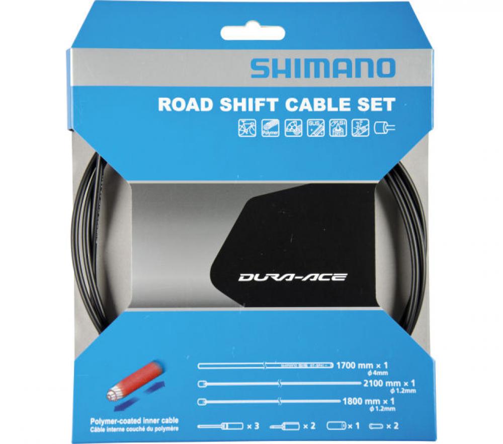 SHIMANO Schaltzug-Set Road polymerbeschichtet Schaltzug Grau