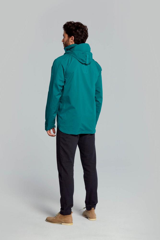 Basil Skane Herren Regenjacke teal green L - wasserdicht & atmungsaktiv (10.000 WP/MVP), T-Fabric mit DWR-Beschichtung, ergonomischer Schnitt, reflektierend & helmtauglich