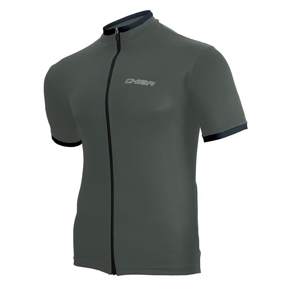 CHIBA Leisure Shirt - Radsport-Trikot dunkelgrau XS, atmungsaktiv, 2 Rückentaschen