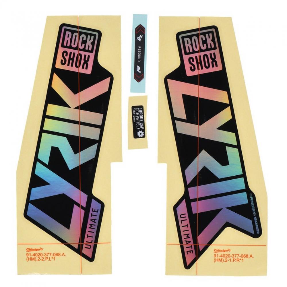 RockShox Gabel Decal-Kit Lyrik Ultimate 27|29 Zoll 11.4018.105.049 gloss Rainbow-Folie für s