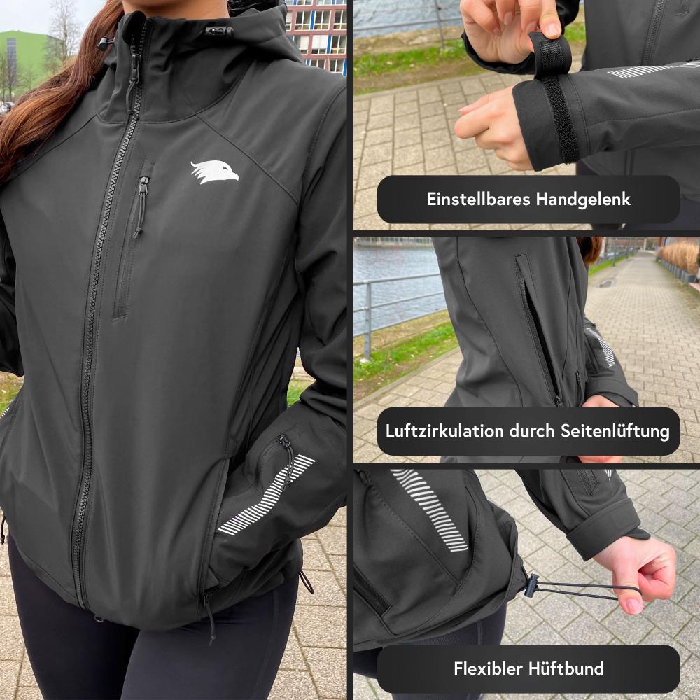 Valkental Damenjacke Softshell S schwarz