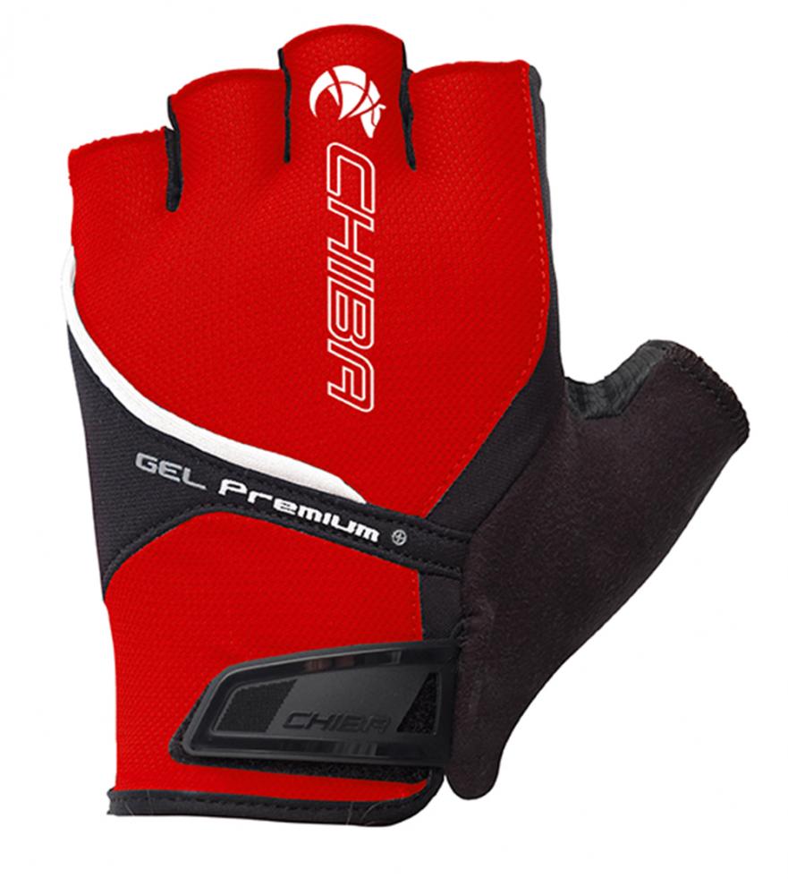 CHIBA Gel Premium - Radhandschuhe kurz, Gelpolsterung, rot, XL
