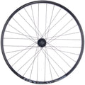 CONTEC Vorderrad "Exit + Eroq"nFelge: CONTEC Hohlkammer "Exit", 28"/29", 23-622, Höhe: 16,2 mm, 32 Loch, SV Ventil, für Scheibenbremse, einfach geöst, max. Systemgewicht 150 kg, geeignet für E-Bikes, schwarz (0.349.817/4)nNabe: CONTEC Vorderradnabe "Eroq"