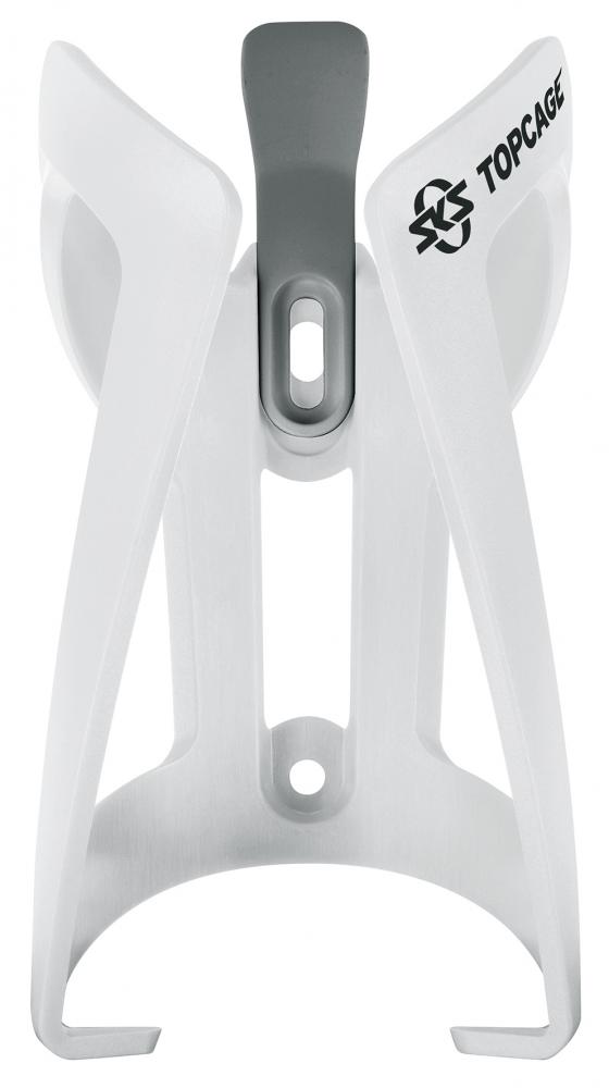 SKS Topcage Flaschenhalter weiß, flexibler Kunststoff, 53g, für 1,5L PET-Flaschen, verstellbarer Fanghaken, Made in Germany