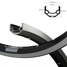 Ryde ZAC 19 Felge 28 Zoll 622-19 - 32 Loch - doppelt geöst - Aluminium 6063 T6 - Felgenbremse - schwarz