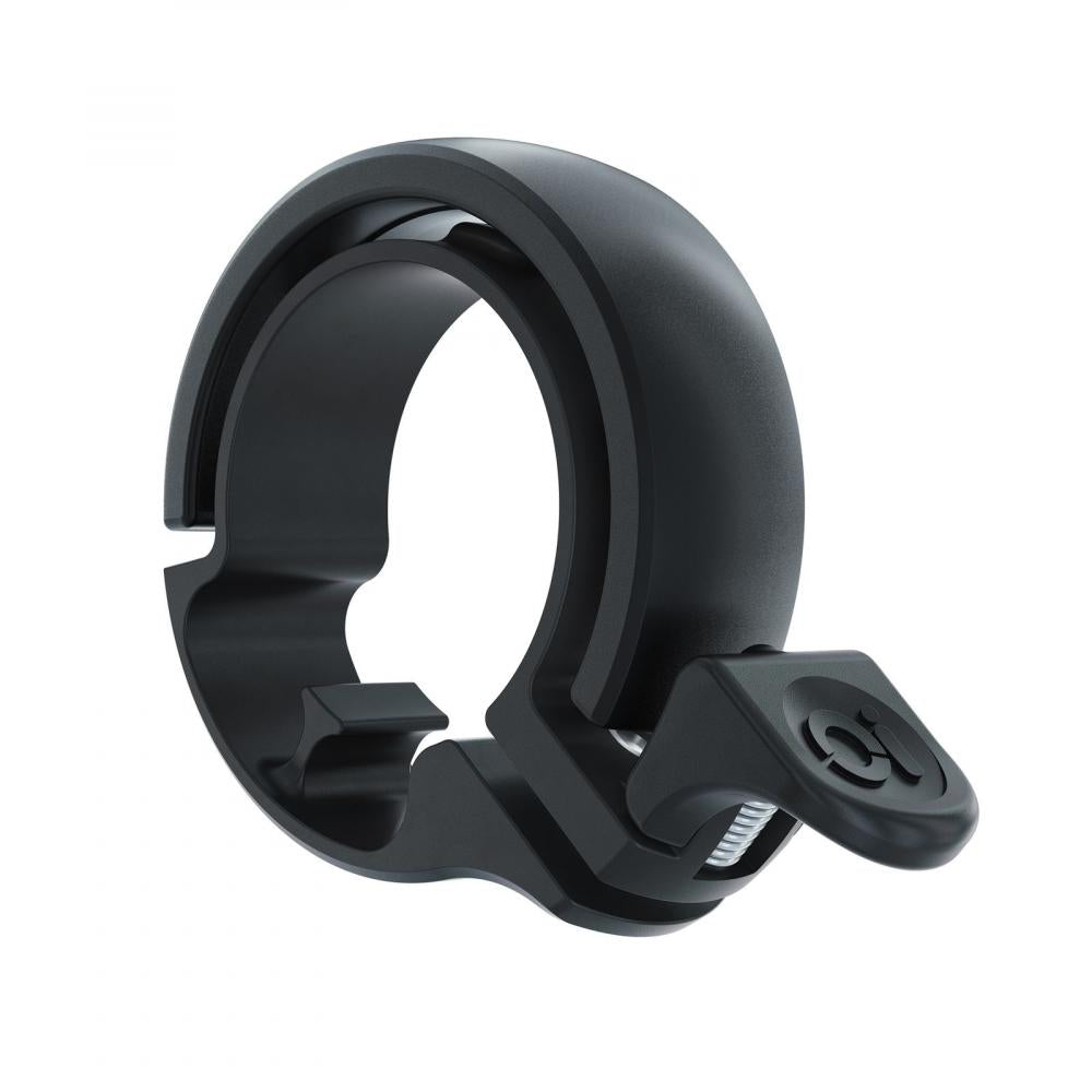 Knog Fahrradklingel Oi Classic groß, matt schwarz, passend für Lenkerdurchmesser 23,831,8 mm, stilvolles Design, klarer Klang, perfekt für City- und Trekkingräder