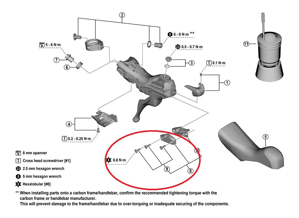 SHIMANO Abdeckung ST-R7120 Ausgleichsbehälter links - Ersatzteil für Hydraulikbremshebel