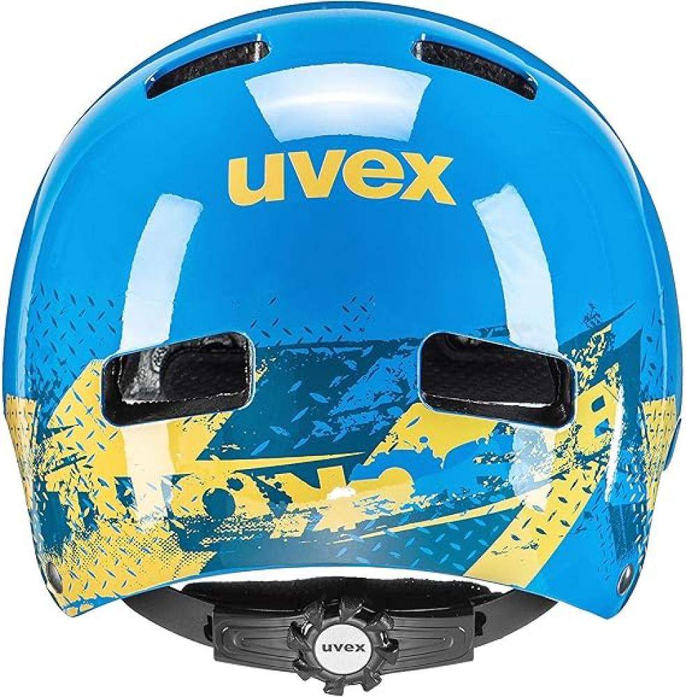 UVEX Kid 3 Kinder-Fahrradhelm, Hartschale, 10 Belüftungsöffnungen, IAS-Größenanpassung, monomatic Verschluss, Größe 51-55 cm, Farbe: Blackout Blue