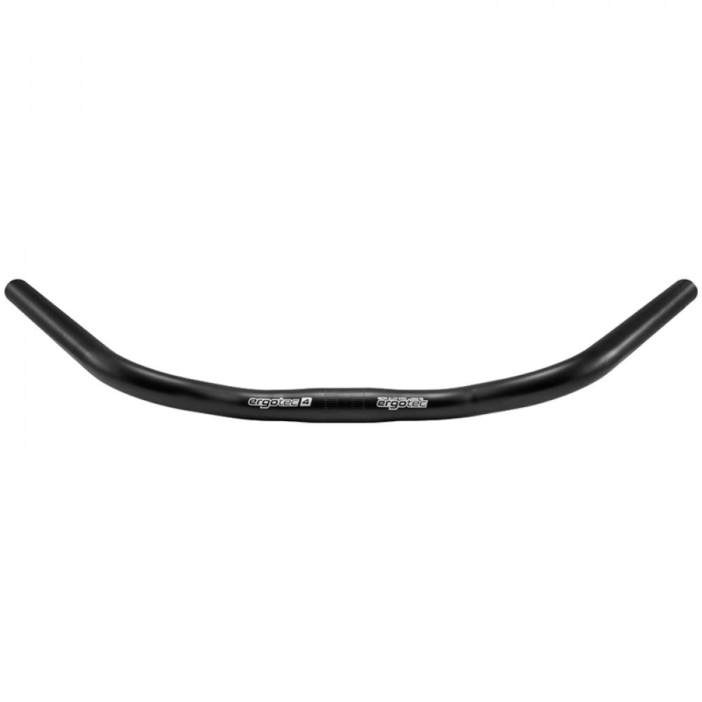 Ergotec Trekking Lenker 590 mm breit, 35 mm hoch, 47° Biegung, Ø 25,4 mm Klemmung, Stahl, Safetylevel 4, ergonomisch, schwarz, ideal für Komfort und Kontrolle