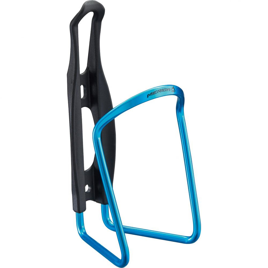 Merida Flaschenhalter Aluminium CLASSIC I Onesize Schwarz/blau - sicherer Halt für deine Trinkflasche