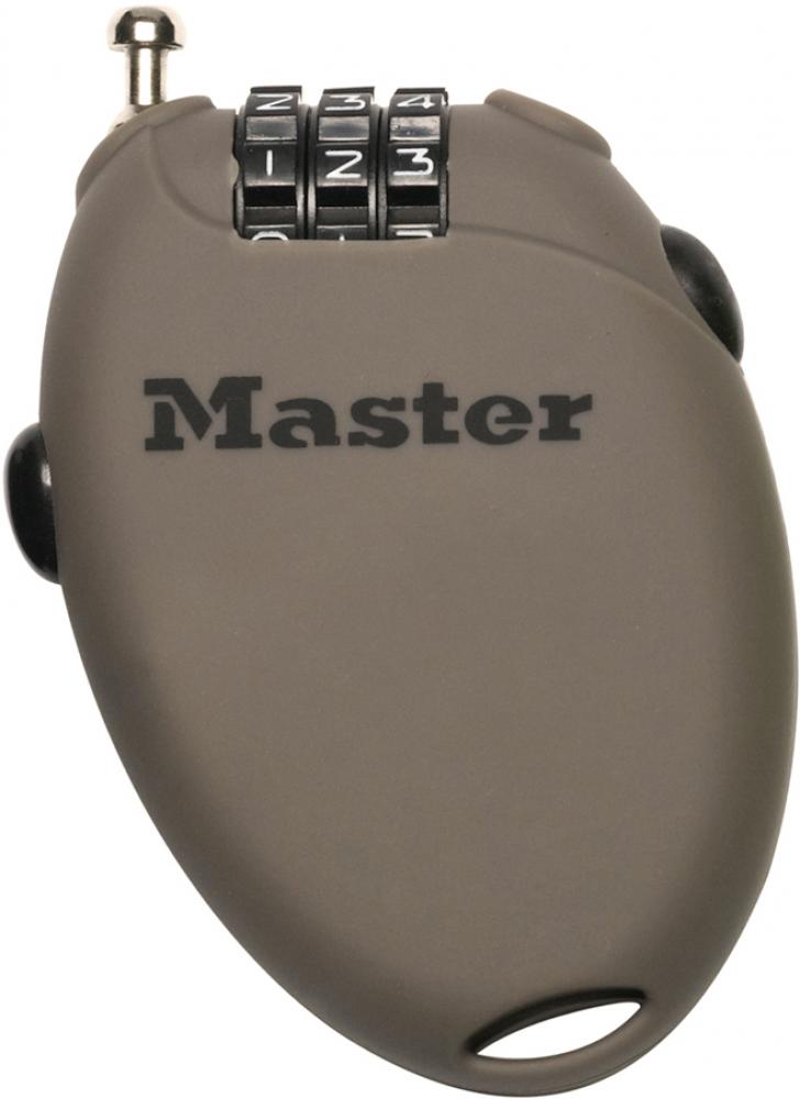 Master Lock Kabelschloss Retractor 4er Pack 2 mm x 700 mm - kompakte Diebstahlsicherung 700