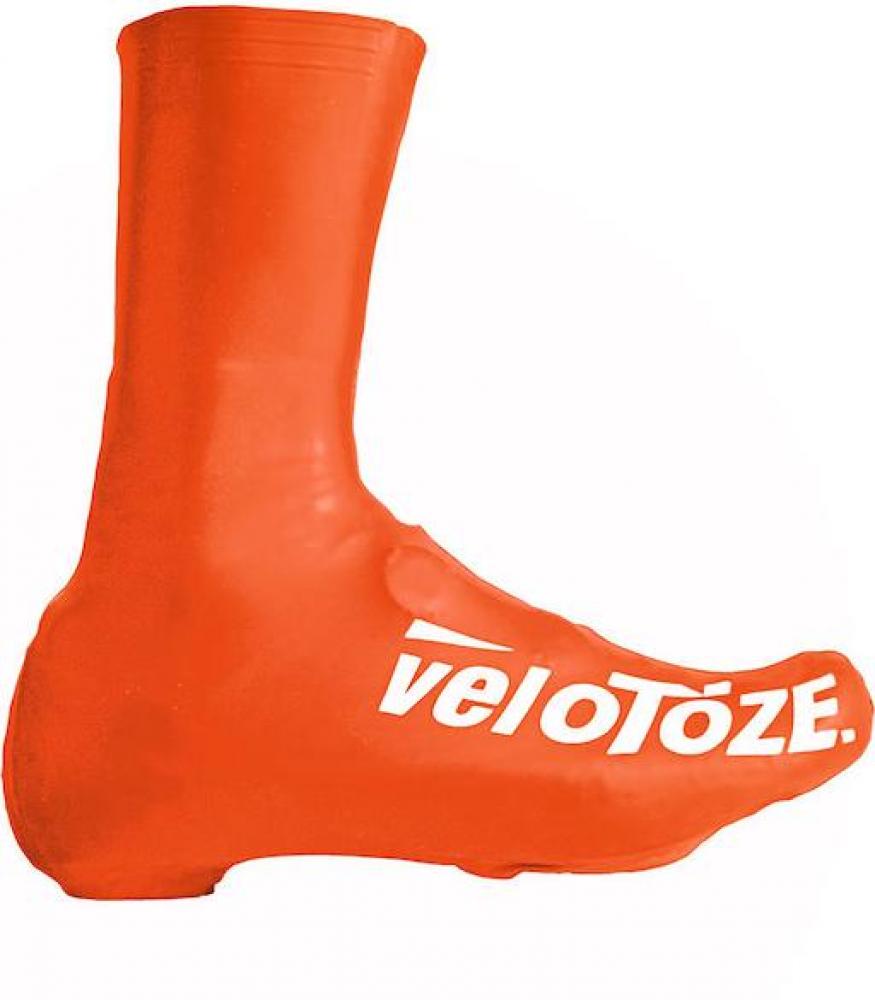 VeloToze Überschuh 2.0 lang orange S - wasserdichter Aero-Überschuh für kalte Tage