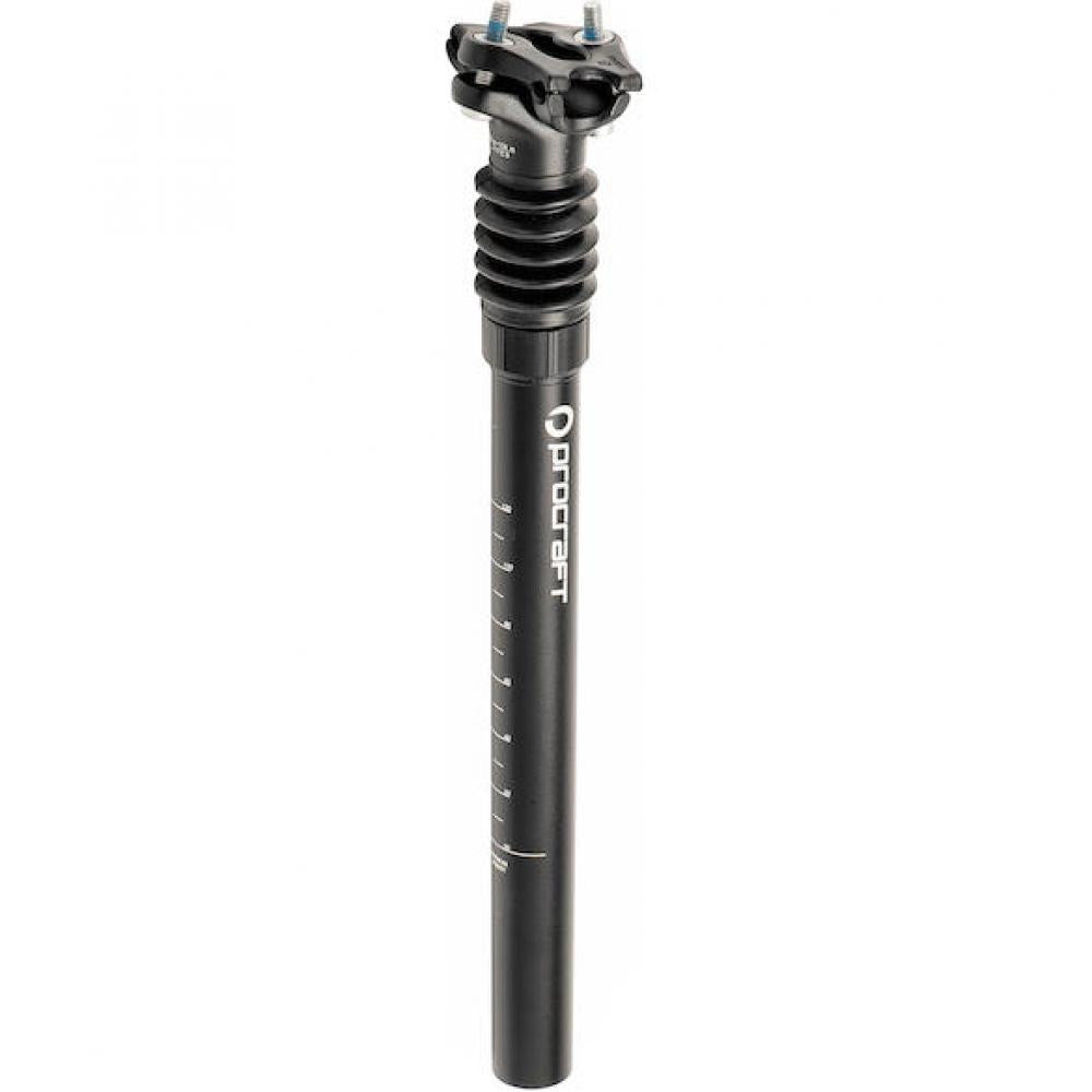 Procraft Shock II Federsattelstütze 27,2 x 350 mm Schwarz - Komfort für Starrrahmen