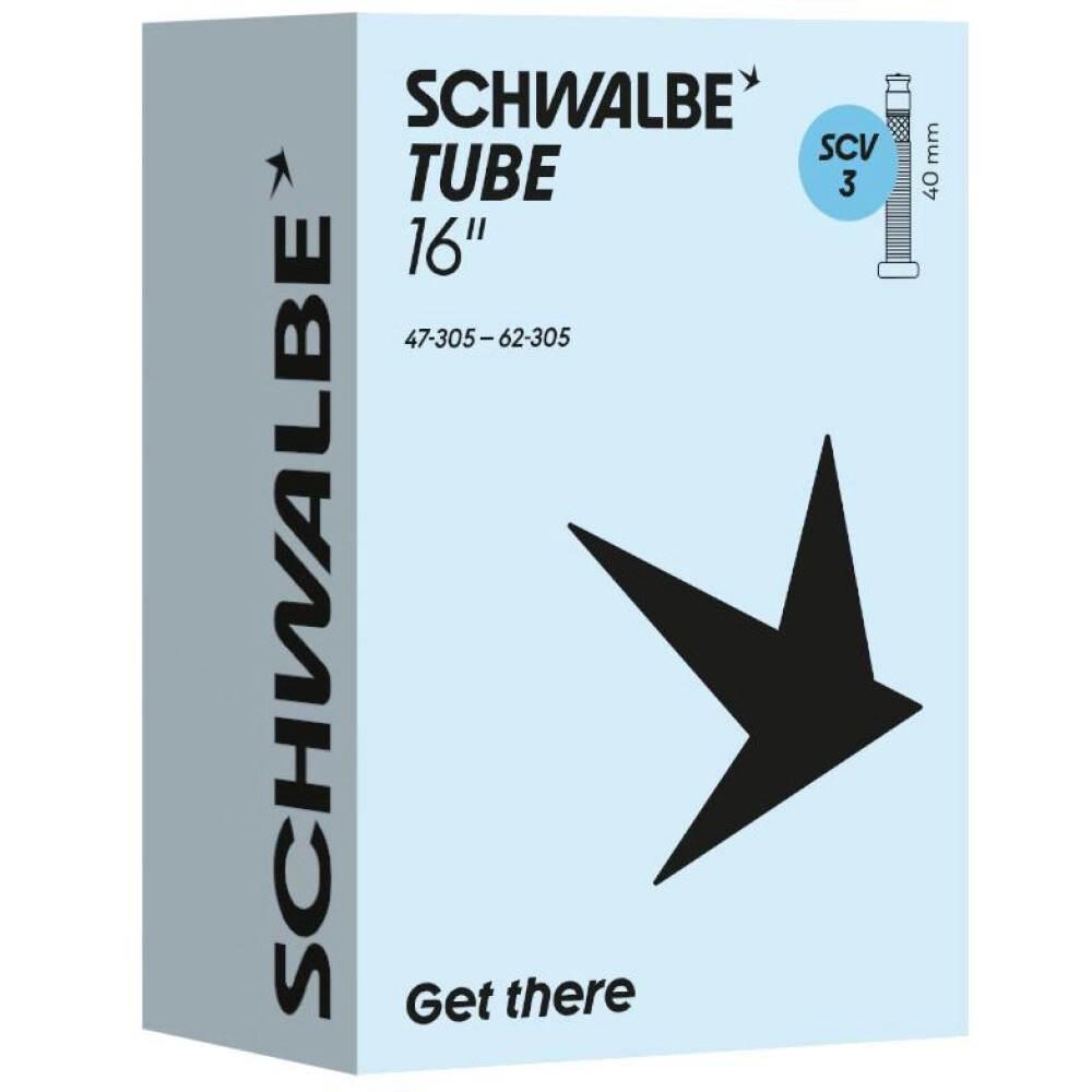 Schwalbe Fahrradschlauch SCV3 16 Zoll 47/62-305 mit 40mm Autoventil - Premium Qualität