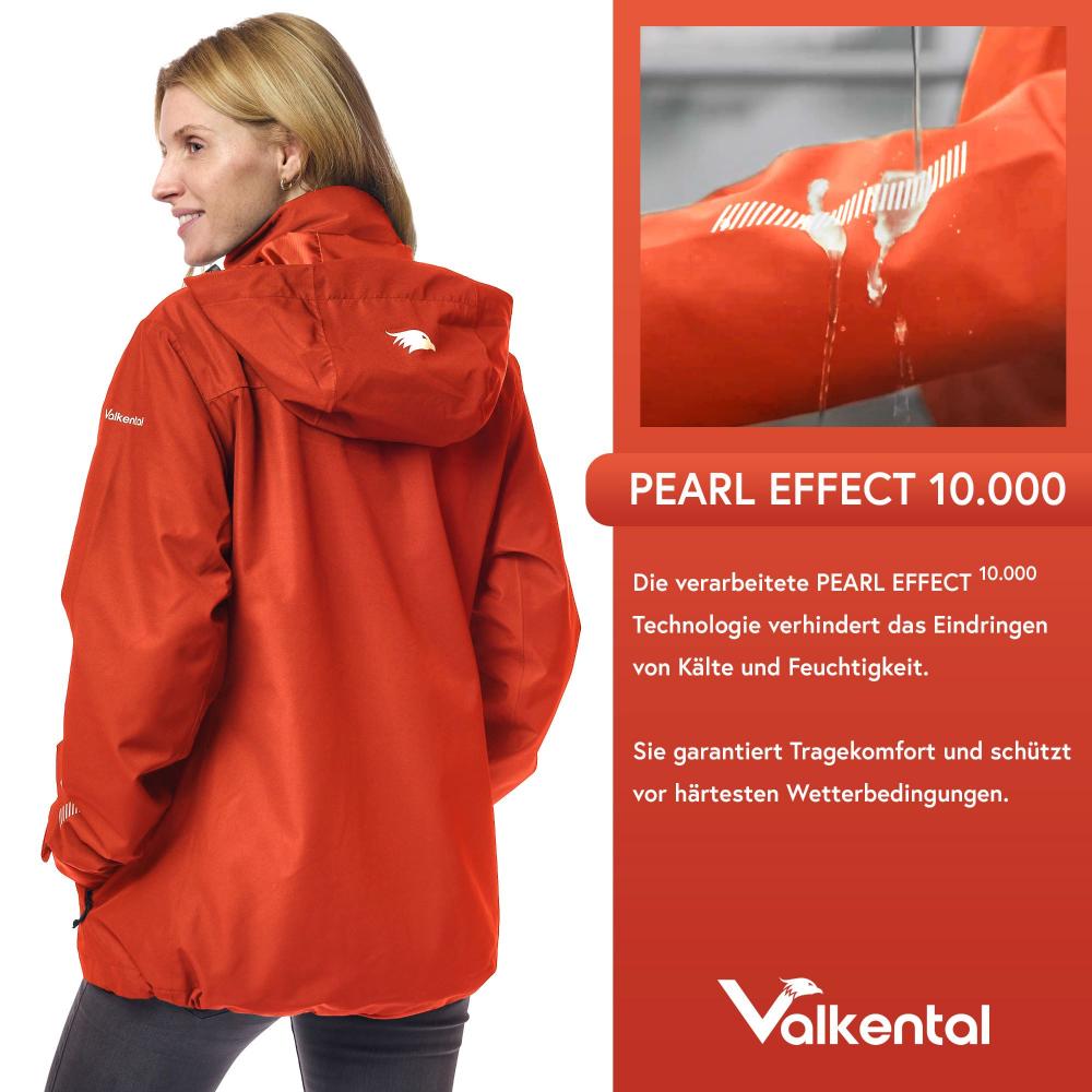 Valkental Damenjacke 3in1 Smart Jacket wasserdichte Jacke mit Fleece Zipp-In L rot