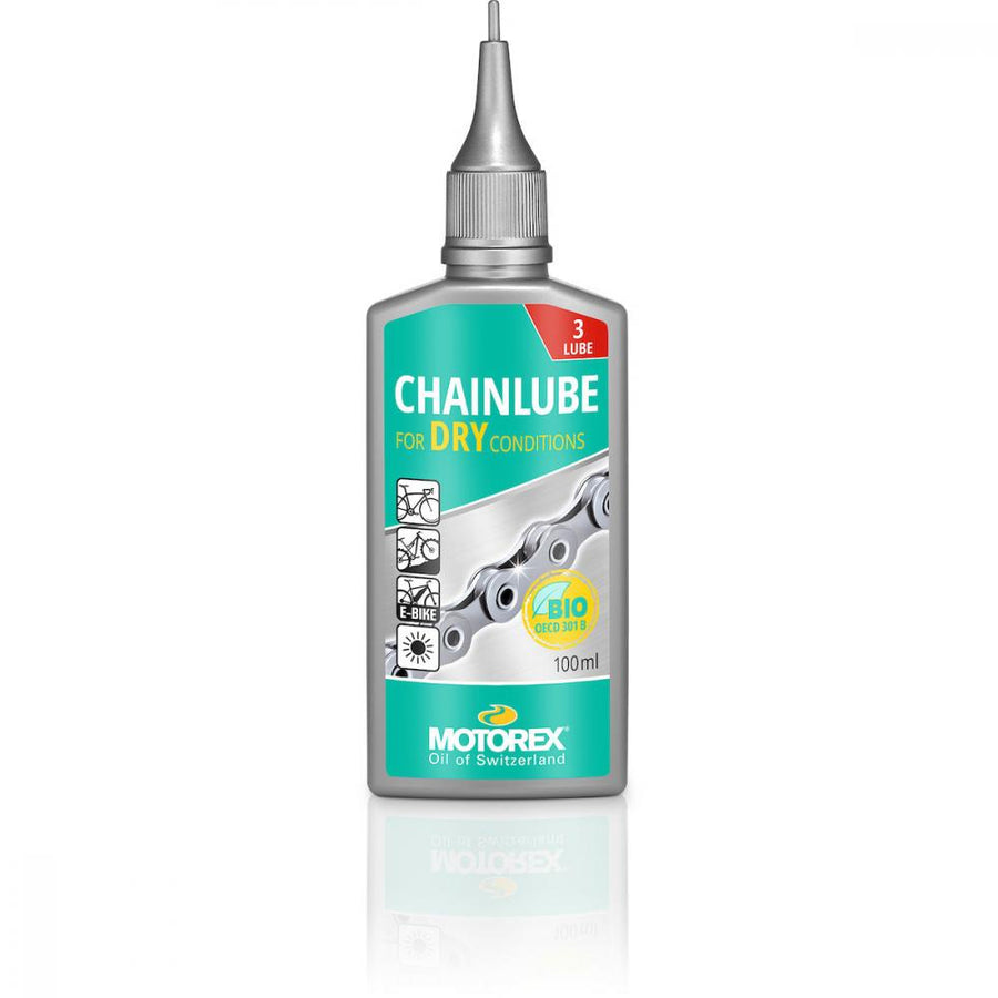 Motorex Kettenöl Chainlube Dry Conditions 100ml l weis - saubere, trockene Hochleistungs-Schmierung