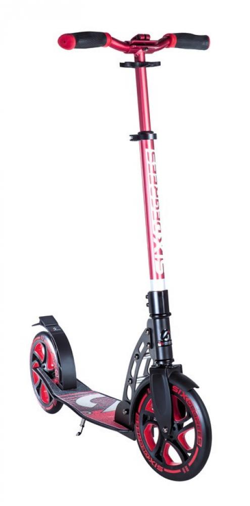 Scooter Six Degrees Aluminium RS rot/schwarz, 230mm & 215mm