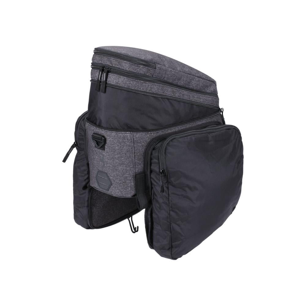 BBB Cycling Gepäckträgertasche CarrierPack Grau Mischung 6,5+5 L - flexible Stauraumerweiterung
