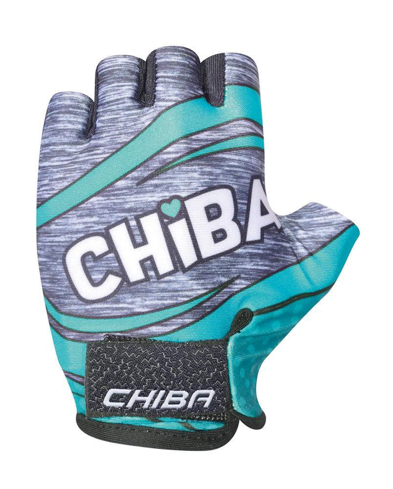 CHIBA Kids - Kinder Radhandschuhe XS türkis mit Griptec-Innenhand