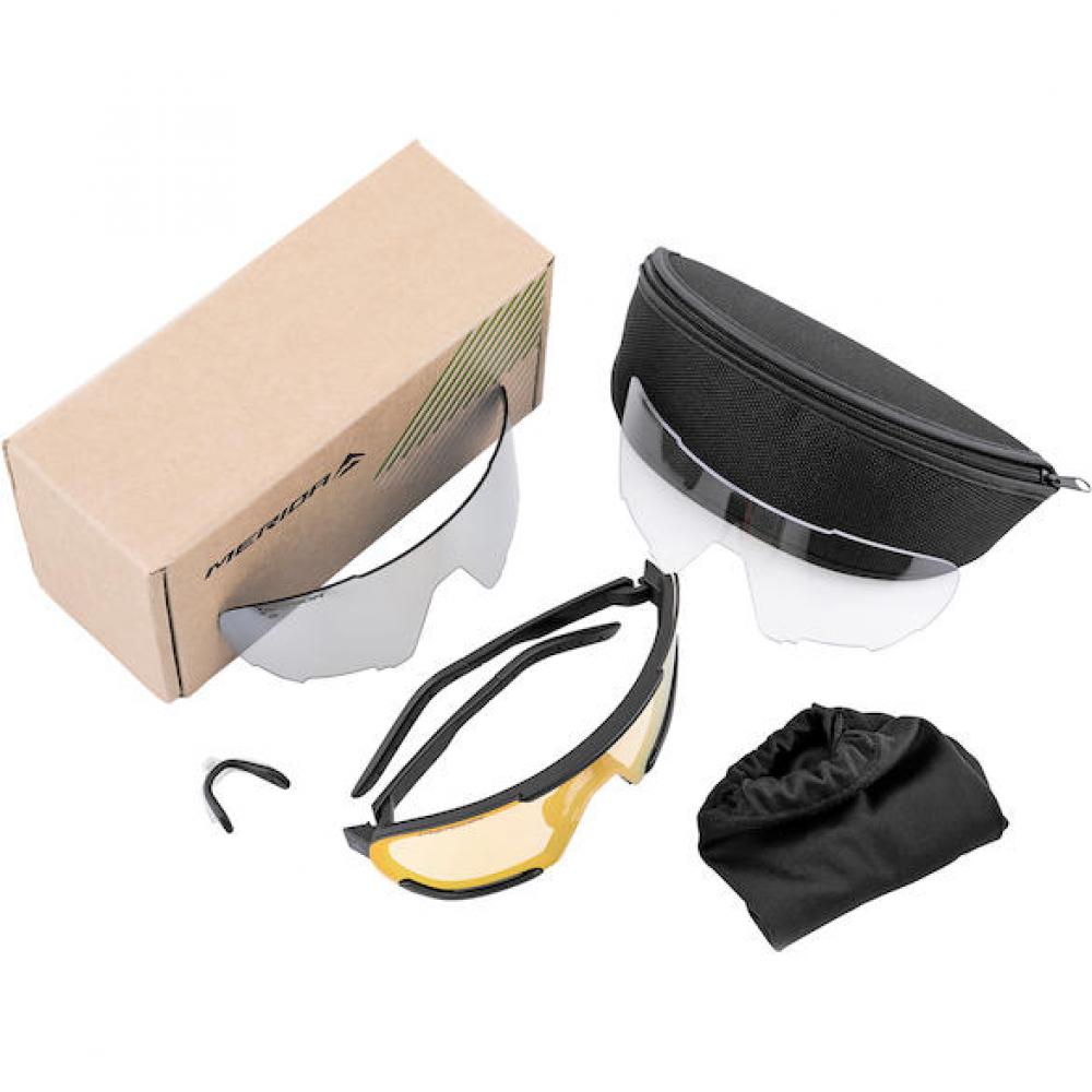 Merida Sonnenbrille PRO RACE Onesize Schwarz/Weiß - photochromische Performance-Sportbrille