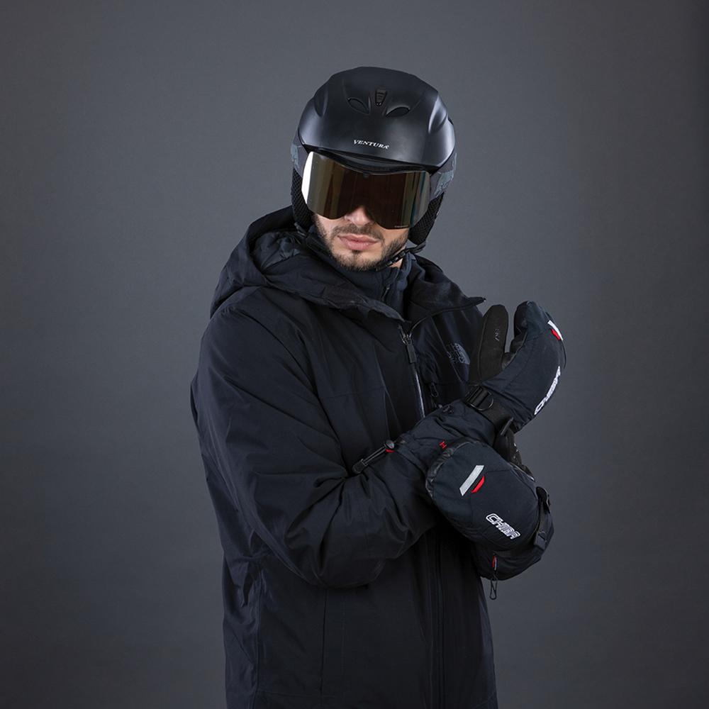 CHIBA Thermo Mitten - wasserdichte Winter-Radhandschuhe, Größe 9, schwarz