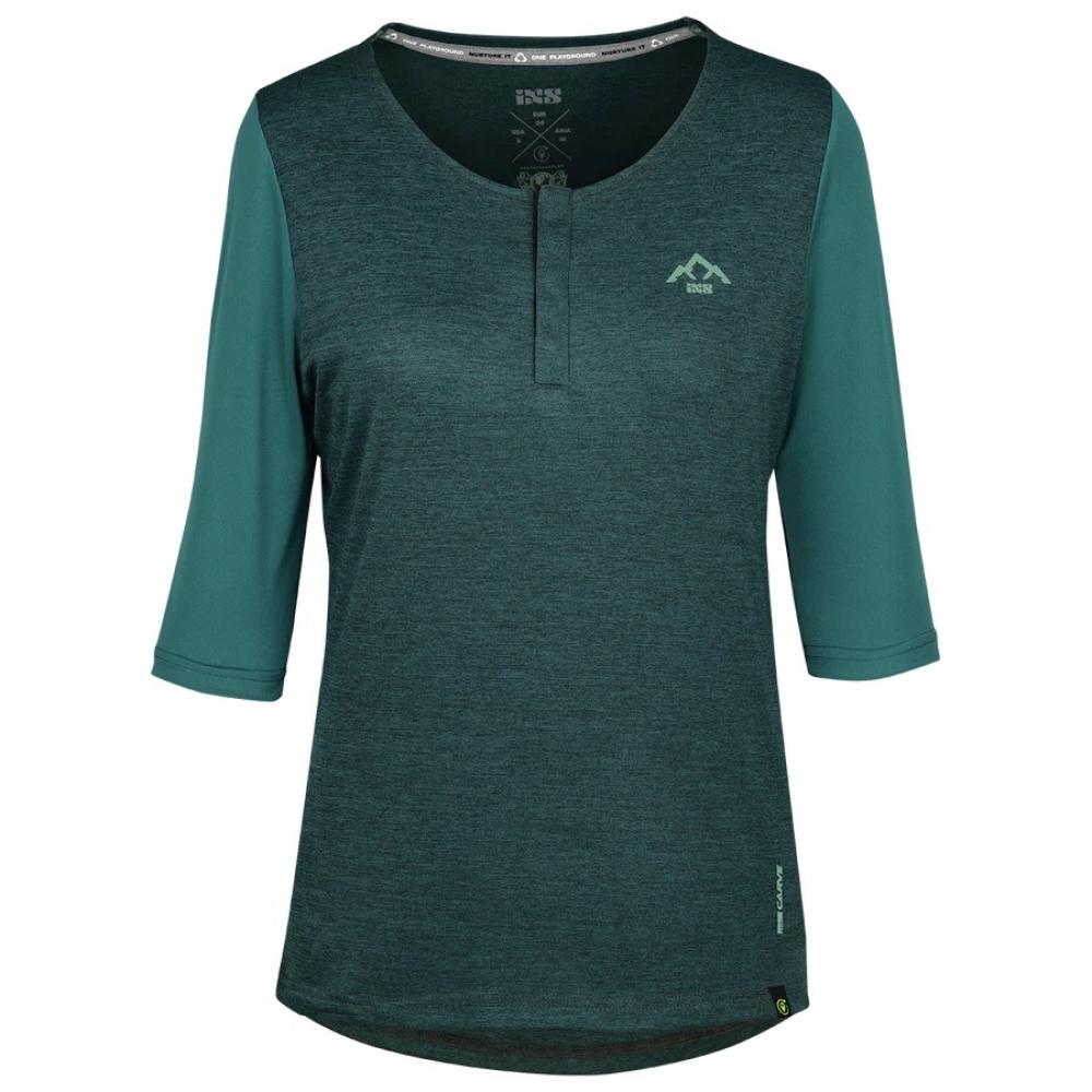 IXS Sports Division iXS Carve X Women Henley 40 Everglade/Solid Everglade - atmungsaktives Bike-Jersey