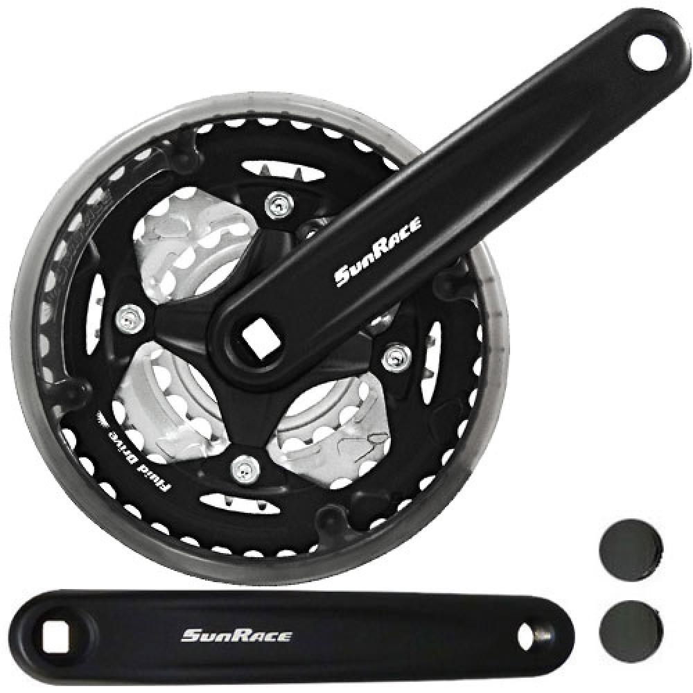 SunRace FCM513 Kurbelsatz 42-34-24 Zähne 152mm 3x7/8-fach Vierkant Schwarz