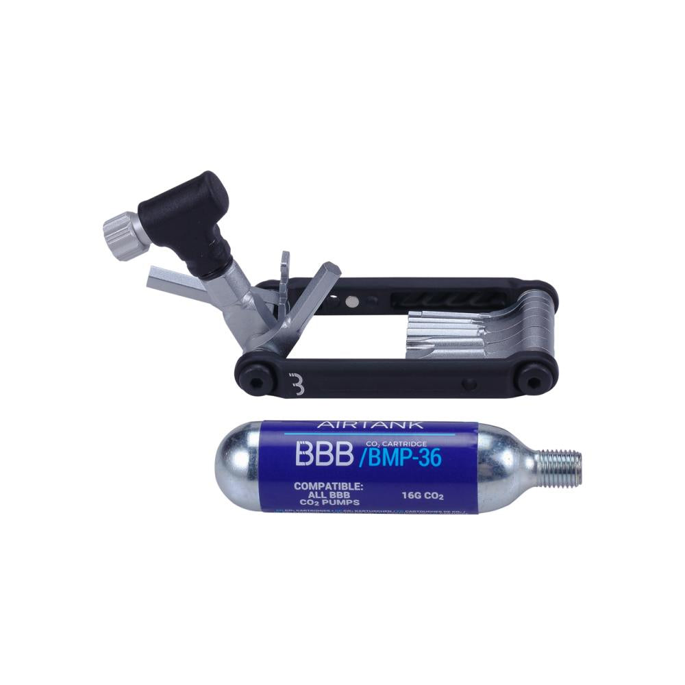 BBB Cycling Werkzeug Kit RoyalFold CO2 One Size schwarz - kompakte Pannenhilfe