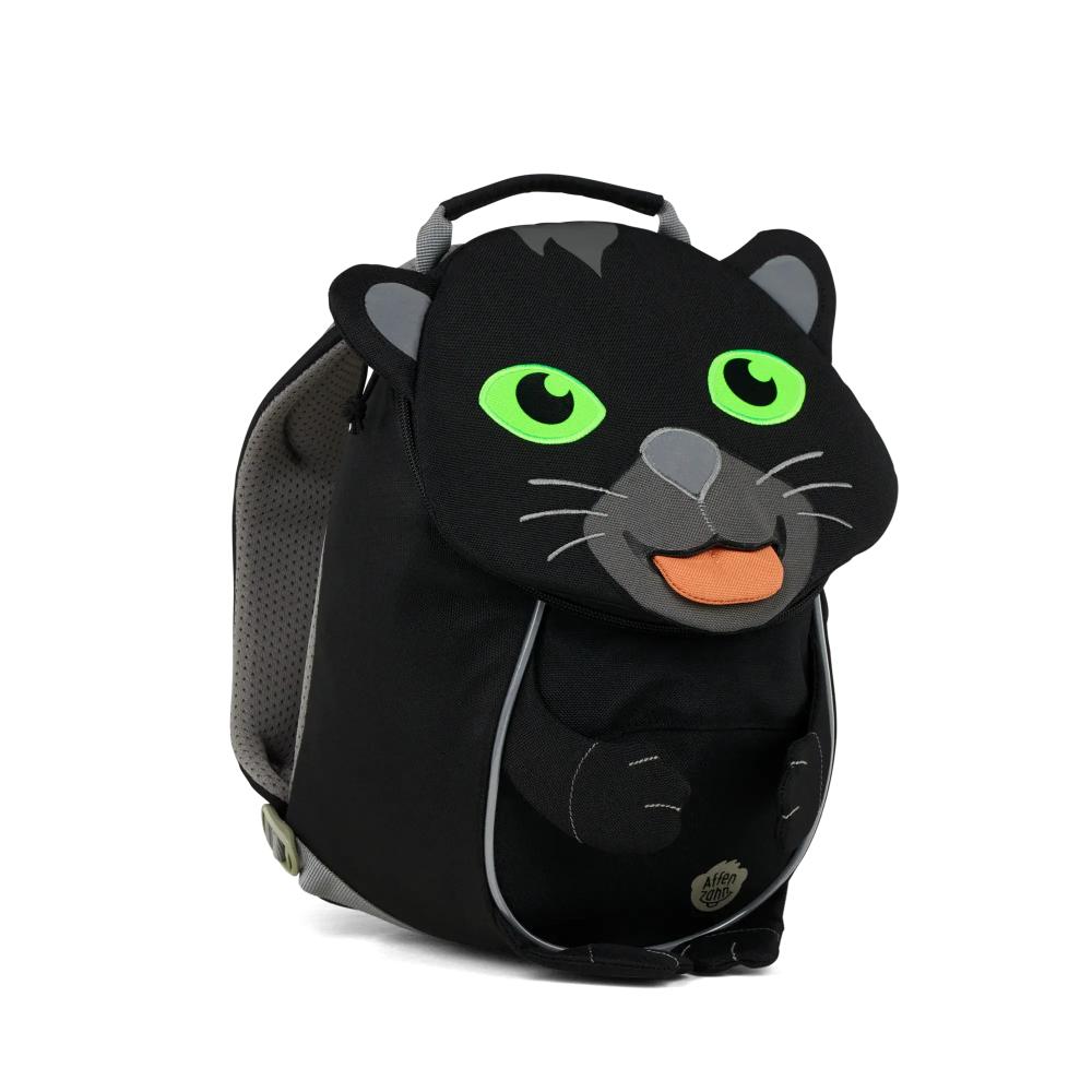 Affenzahn Kinderrucksack Kleiner Freund Panther, 4 Liter, 250g, 17x11x25cm, recyceltes PET, höhenverstellbarer Brustgurt, Reflektoren, Stickereien