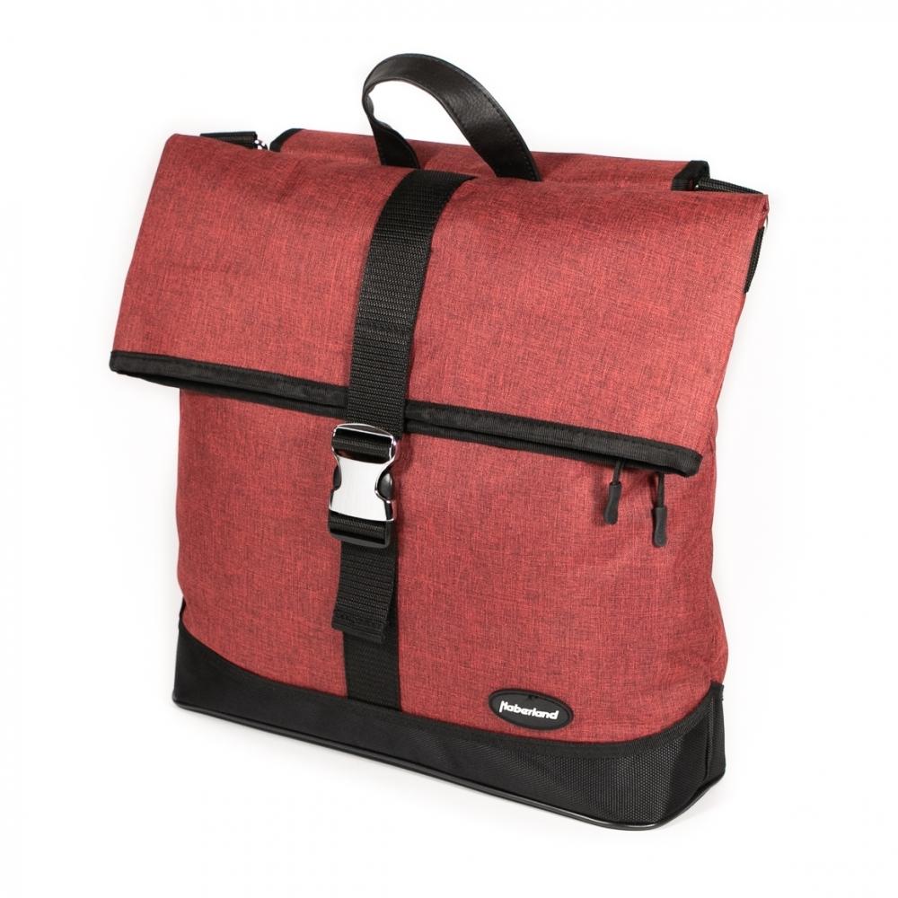 Haberland Melan I Shopper-Gepäckträgertasche rot - geräumige Einzeltasche für Alltag & Einkauf