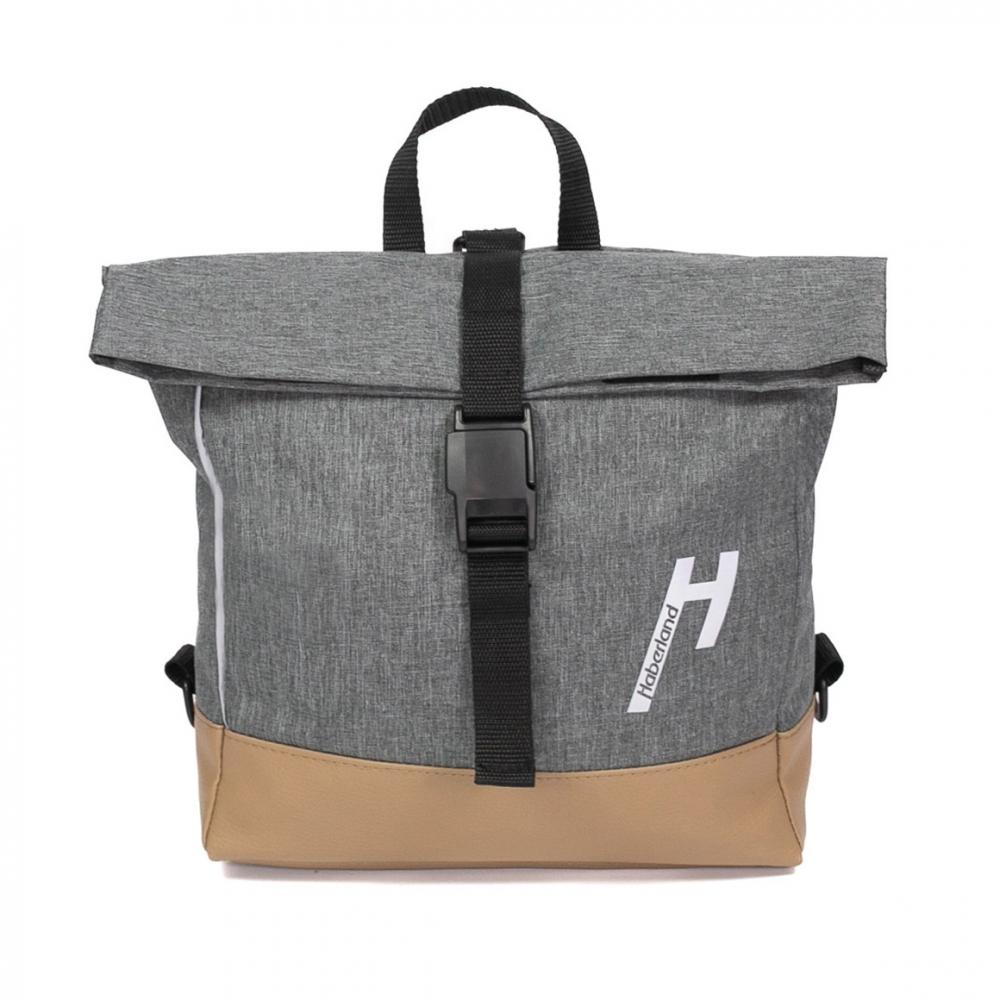 Haberland Lenker-Bike-Rucksack Keep Rollin' grau - flexible Rucksack-Lenkertasche mit KLICKfix