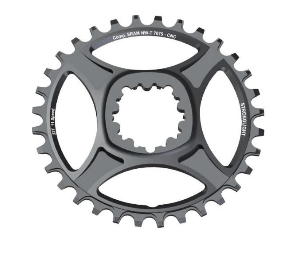 Graues Stronglight Direct Mount Kettenblatt 32Z für SRAM MTB 1x11 Schaltungen, 6mm Offset.