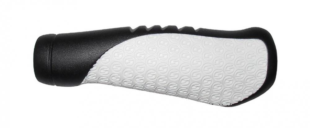 SRAM Comfort Fahrradgriff 133mm weiß-schwarz, ergonomisches Design mit S-Musterung für optimalen Halt.