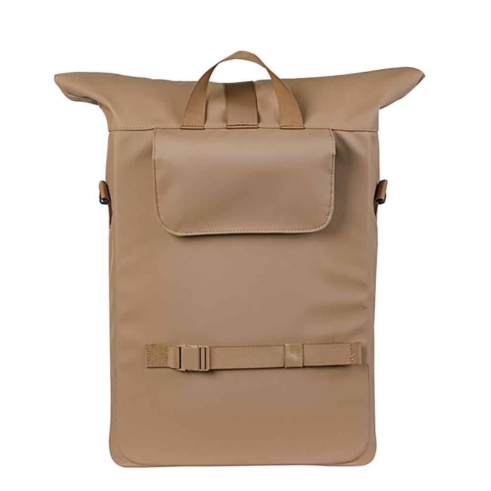 Basil Tasche Schultertasche Brooklyn MIK Hooks 17 Liter - recyceltes PET - wasserdichtes Hauptfach IPX3 Faltverschluss mit Schnalle 16 Zoll Laptopfach Helmbefestigung abnehmbarer Schultergurt Reflexion Repair-Zipper