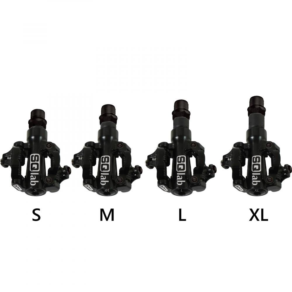 SQlab 511 Mountainbike Klickpedale Schwarz Größe S (-5 mm Achslänge) ? Ergonomisches Design für natürliche Fußstellung - kompatibel mit SPD-System ideal für kleine Schuhgrößen und Sitzknochenabstände