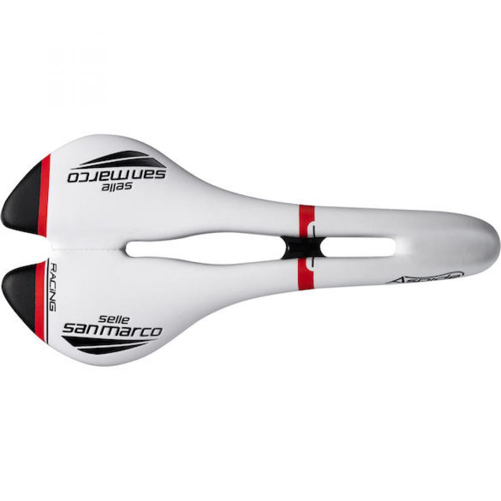 Selle San Marco Sattel Aspide Racing White 132 x 277 mm Weiß - leichter Rennradsattel mit Komfort