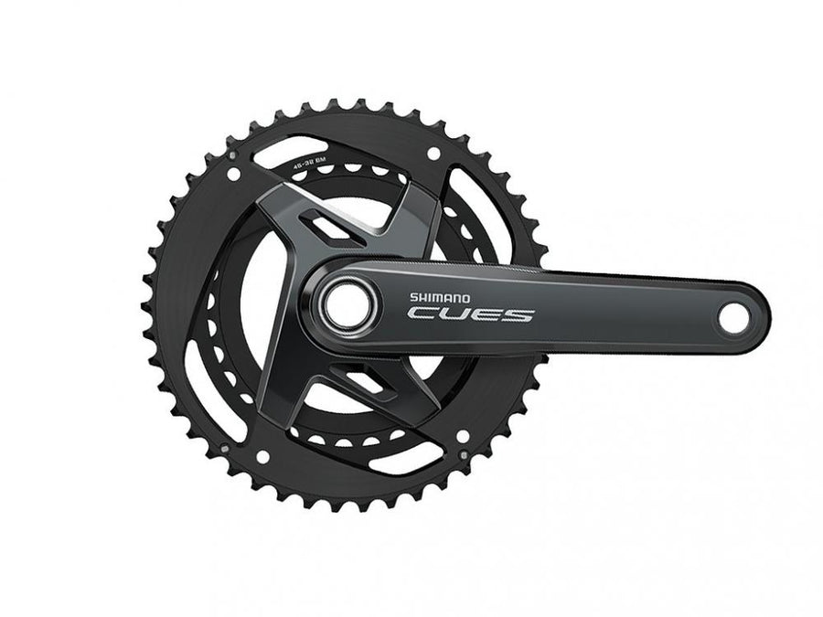 SHIMANO CUES FC-U8000 Kurbelgarnitur 11-fach, schwarz, mit 46-32 Zähnen.