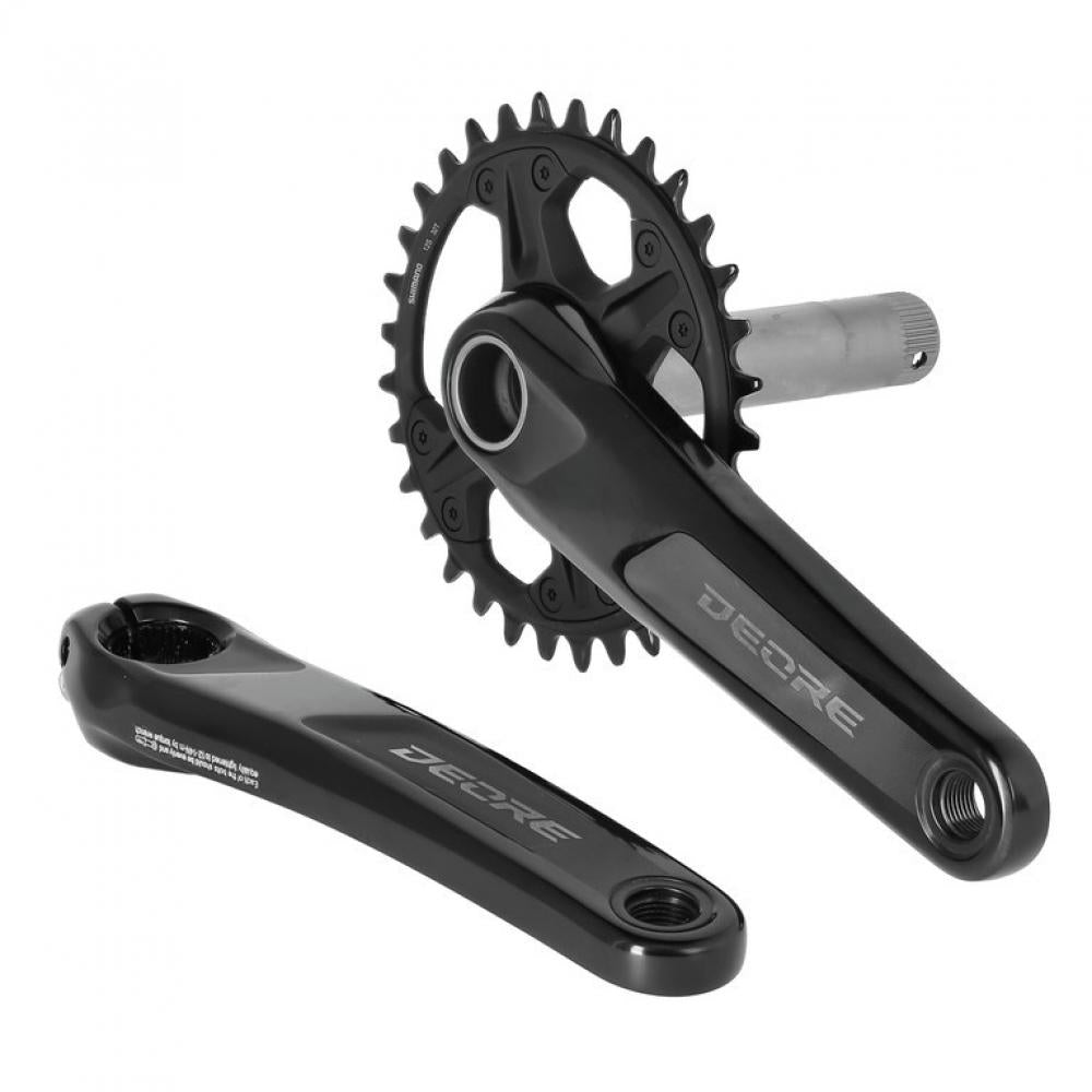 Schwarze Shimano Deore FC-M6100 12-fach Kurbelgarnitur, 175mm, 30 Zähne.