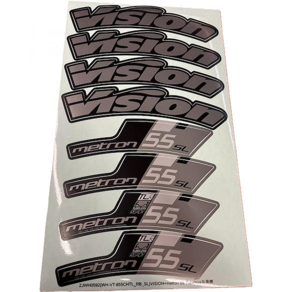 Vision Decal-Set für Felge Metron 55 SL RB Clincher TLR 55 - individuelles Felgen-Design