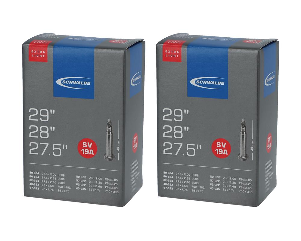 Schwalbe 2x Schlauch SV19A extra leicht (40/62-584/635) - 27,5-29 Zoll