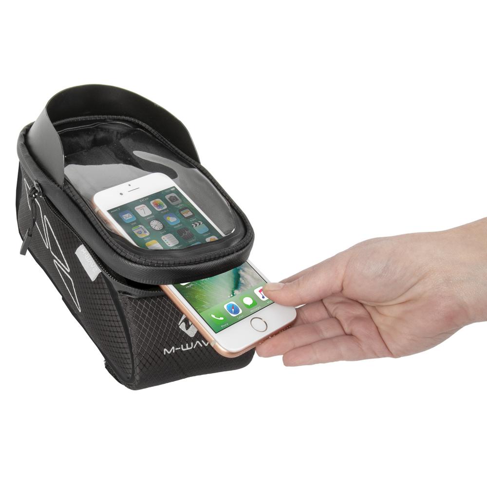 M-WAVE Rotterdam Top XL SC Oberrohrtasche geräumige Rahmentasche mit Smartphone-Fach