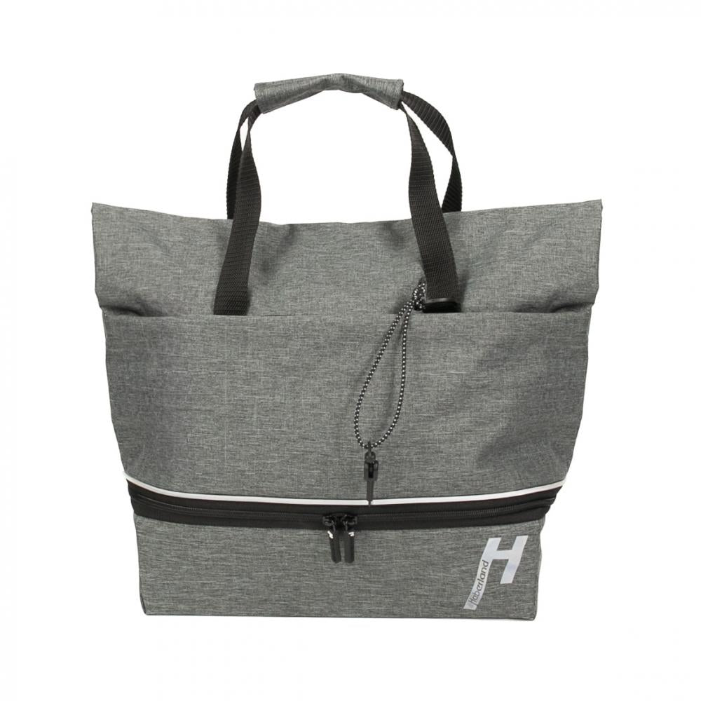 Haberland Gepäckträgeraufsatztasche Lena grau - praktische Racktime 2.0 Transportlösung