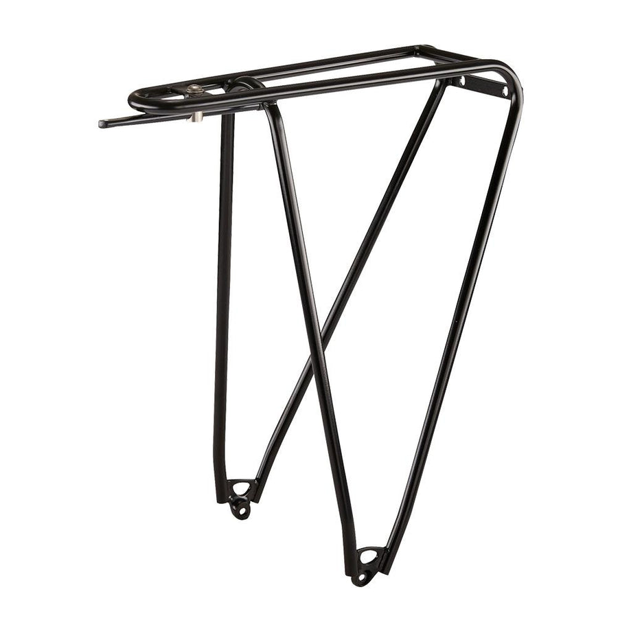 Tubus Gepäckträger FLY EVO 26-28 Zoll schwarz, schlanker Touren-Gepäckträger für Fahrräder.